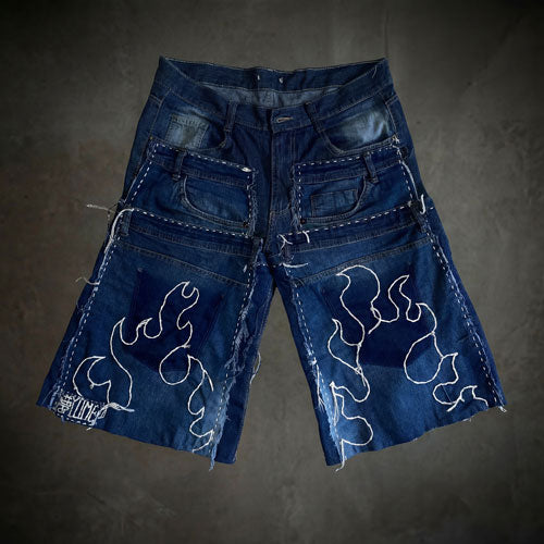 Jorts Azul Flames